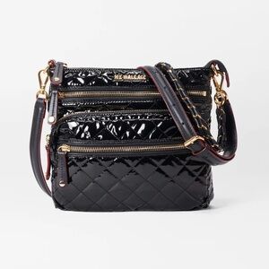MZ Wallace Black Lacquer Downtown Crosby Crossbody